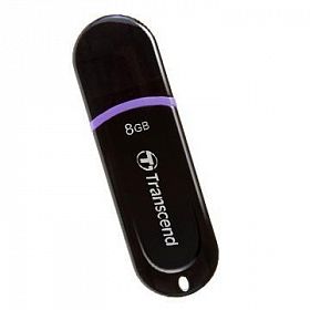 Флеш-накопитель 8 GB Transcend (черный пластик с крышкой, закруг. края)